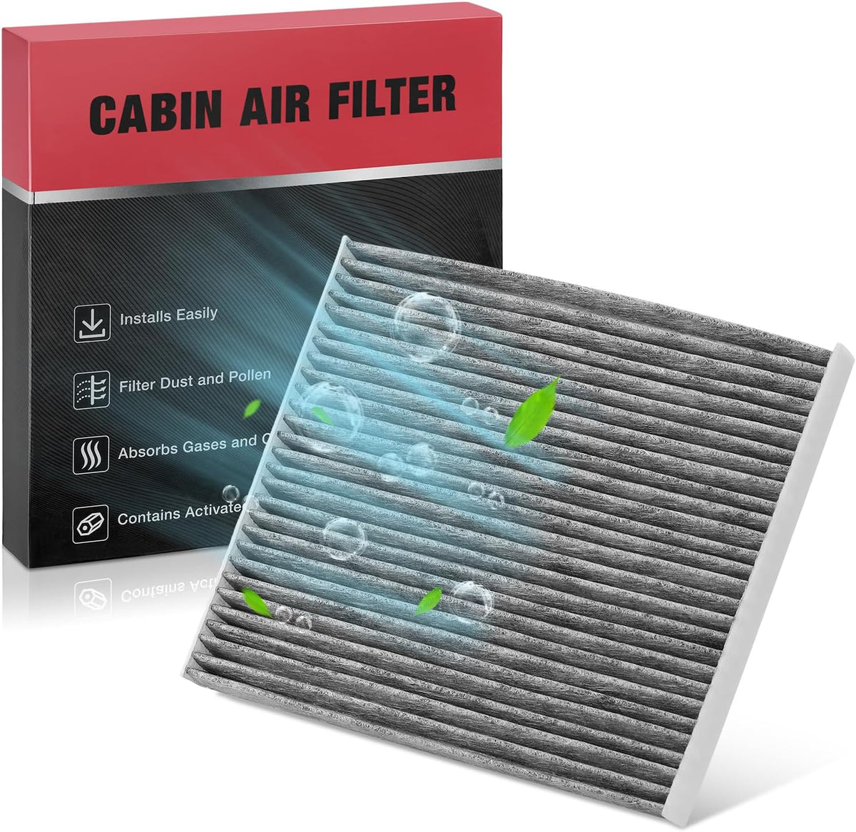 BDFHYK CF11775 Cabin Air Filter with Activated Carbon Compatible with Ford 15-23 Edge, 13-20 Fusion, SSV Plug-In Hybrid, Compatible with Lincoln 17-20 Continental, 16-18 MKX, 13-20 MKZ, Nautilus