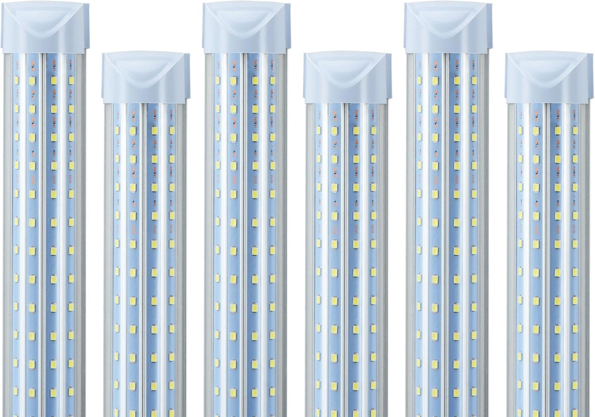 T8 LED Shop Lights 4FT Garage Light, 6 Pack 60W 9600LM 6000K Daylight Work Lights Ceiling LED, Linkable, Plug & Play, Energy-Saving for Warehouse Basement Room(V8)