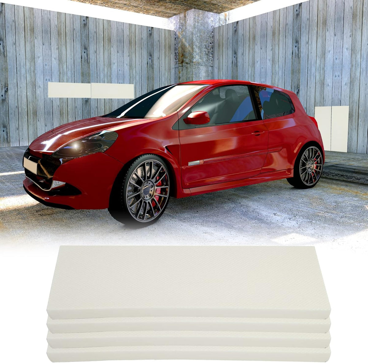 X AUTOHAUX 400x150x20mm 4pcs Car Garage Wall Guard Door Bumper Protector Anti Collision Water Resistance White