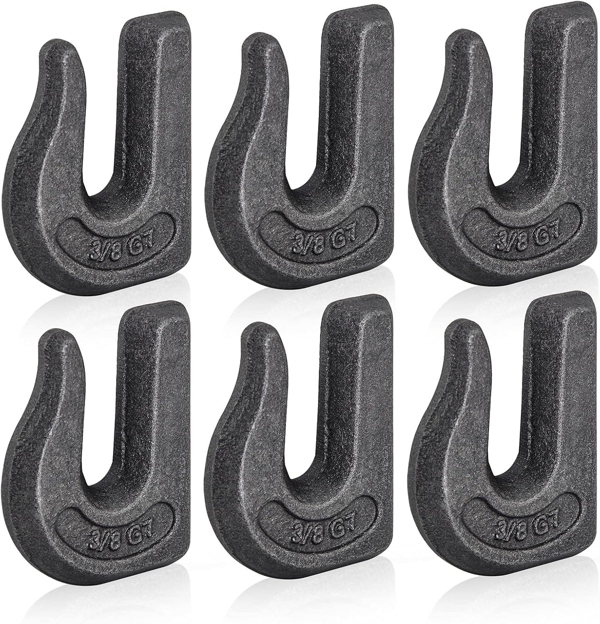 Weld-on Grab Chain Hook 3/8-in Heavy Duty Tow Hook G70 Forged Steel Tractor Hook Weldable for Car, Truck,SUV, RV,UTV,Tractors (6Pcs)