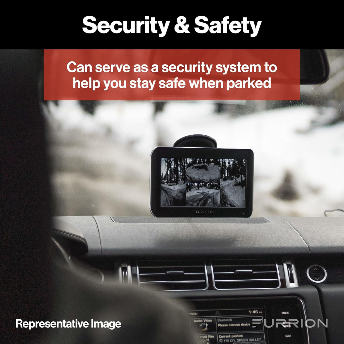 Furrion Vision S Wireless RV Backup Camera System with 4.3-Inch Monitor, 1 Rear Sharkfin, Infrared Night Vision, Wide-Angle View, Hi-Res, IP65 Waterproof, Motion Detection, Microphone - FOS43TASF
