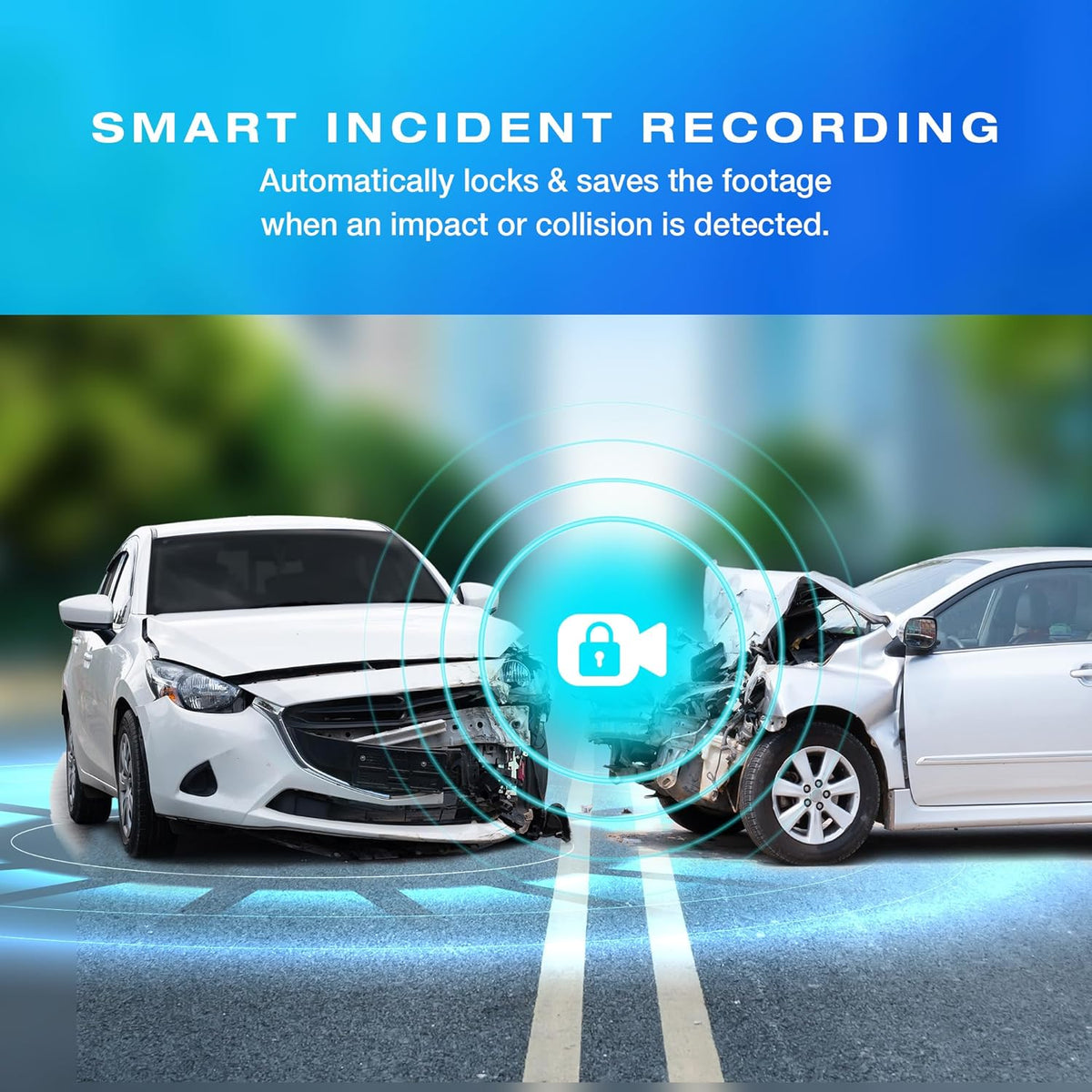 Type S T200 AI Driver Assistance Dash Cam Powered by ADAS, 1440p, Collision Alerts, Lane and Pedestrian Detection, Vehicle Departure Reminders, Front Rear 2 Channel Smart 24/7 Video Surveillance