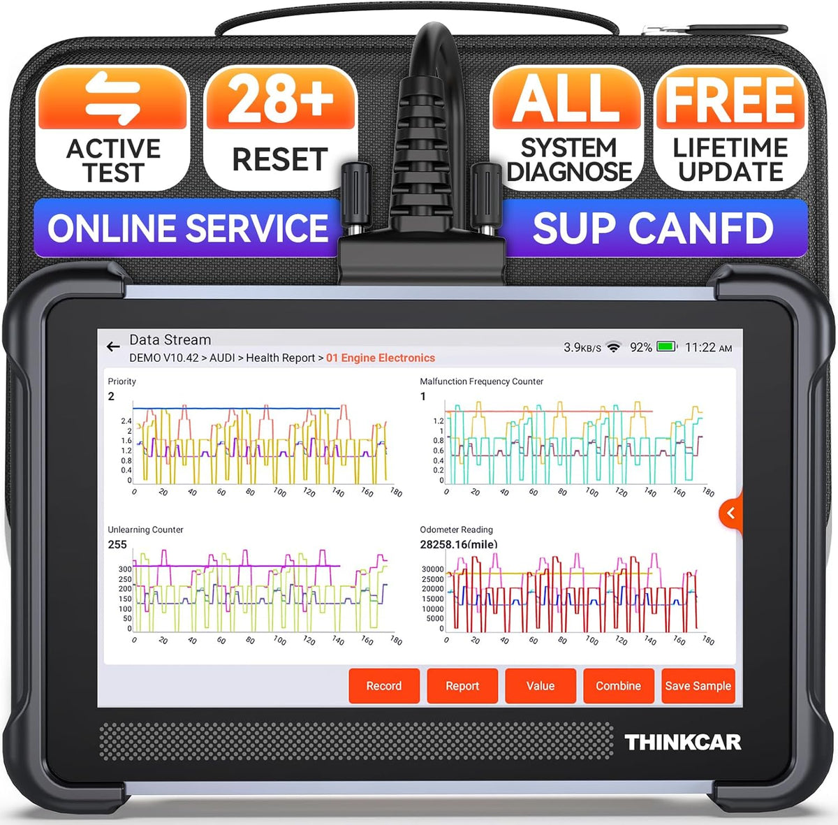 TK672 Bidirectional Scan Tool, Full System OBD2 Scanner Diagnostic Tool, 28 Reset,Scanner for Car with Action Test, CAN FD, Free Lifetime Upgrade