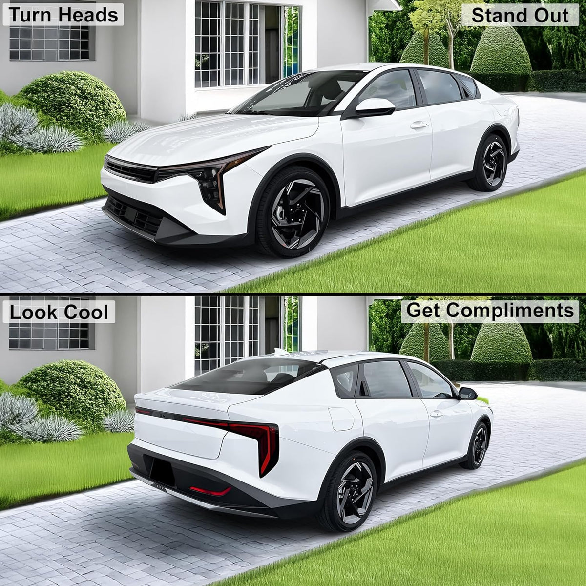 BOGAR TECH DESIGNS Precut for KIA K4 2025-2026 Full Headlight Taillight Head Tail Light Tint Kit, Light Smoke