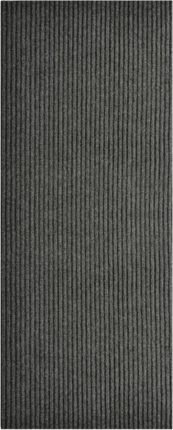 iCustomRug Spartan Weather Warrior Duty Indoor/Outdoor Utility Ribbed in 3ft,4ft,6ft Widths 70 Custom Sizes with Natural Non-Slip Rubber Backing 4'X56' in Charcoal