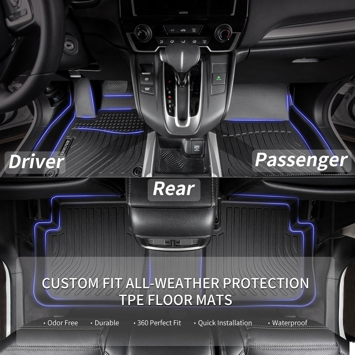 KELCSEECS® Floor Mats & Cargo Liner with Seatback Mats Custom for Nissan Pathfinder 2022-2025 8 Seat/Infiniti QX60 7 Seat All Weather Protection TPE Floor Liners Full Set Pathfinder Accessories Black