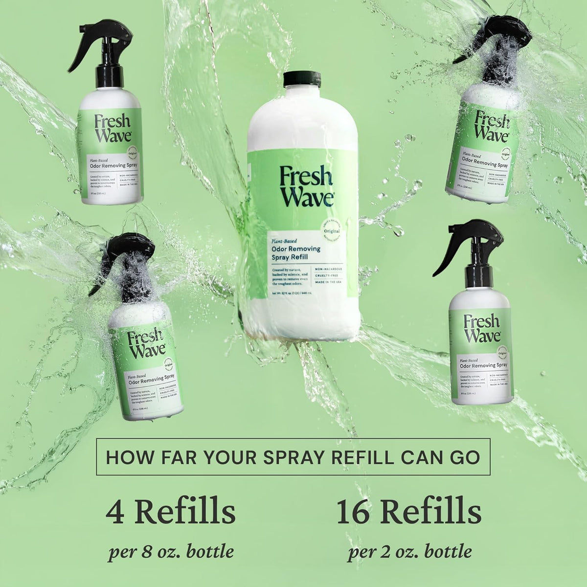 Fresh Wave Original Scent Odor Eliminator Spray & Air Freshener Refill, 32 fl. oz.