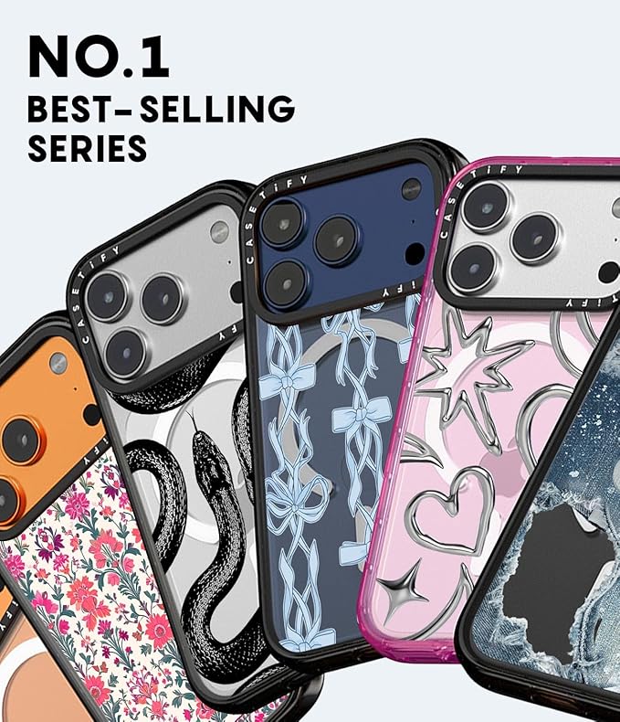 CASETiFY Impact iPhone 17 Pro Case [Slim/Compatible with Magsafe / 8.2 ft. 4X Military Grade Drop Protection] - Good Vibes - Clear Black
