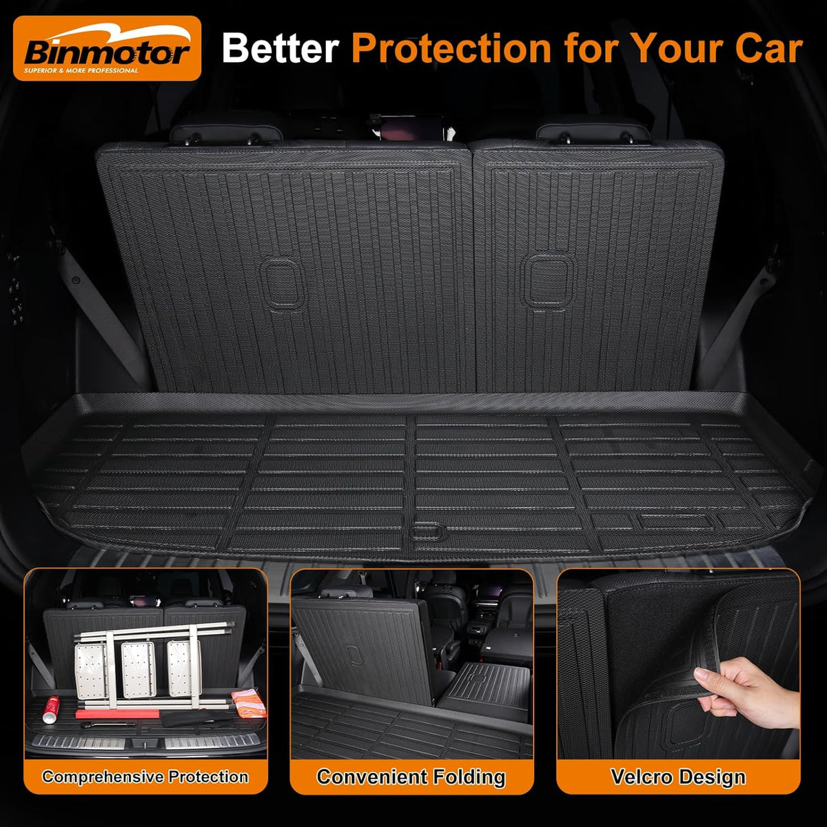 Binmotor-Floor Mats & Cargo Liner & Back Seat Protector Mats for Subaru Crosstrek 2024-2025, for Subaru Impreza 2024-2025, All Weather Car Mats for Crosstrek Accessories-Black