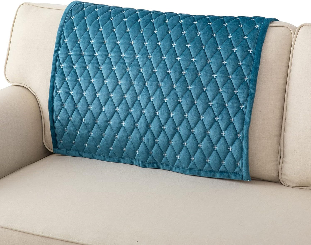 Eismodra Couch Cover,Sectional Couch Covers,Sofa Covers for 3 Cushion Couch,Anti-Slip Sofa Slipcovers for Dogs Cats Kids Loveseat Recliner L Shaped Armrest Backrest,Blue 36''x36''(Only 1 Piece)
