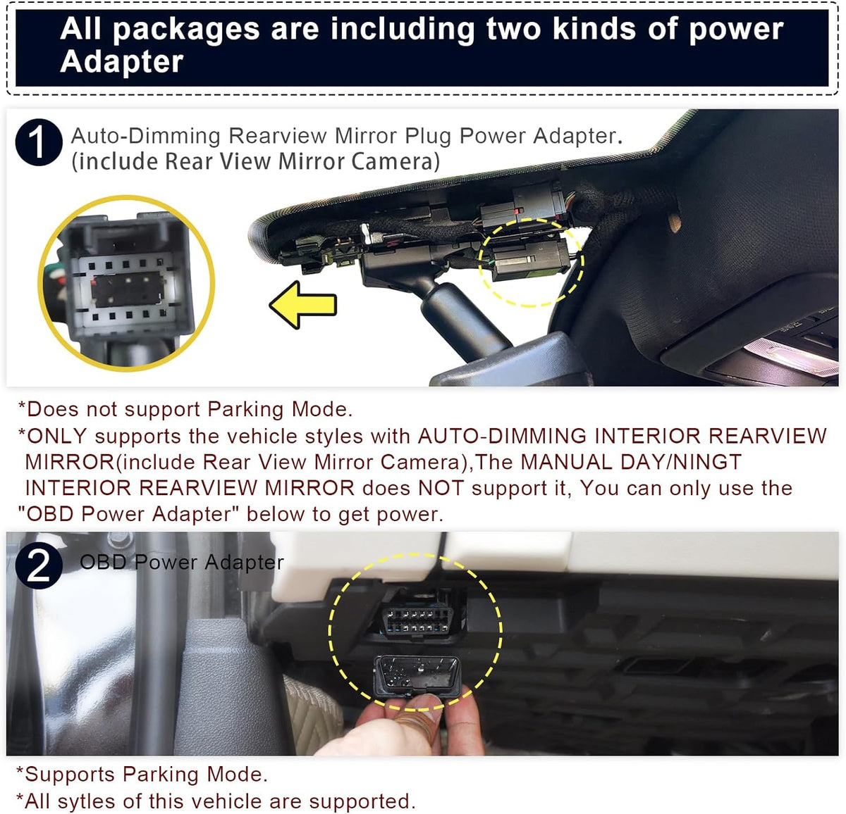 Front 4K & Rear 1080P Dash Cam Custom fit for GMC Yukon, Yukon XL 2015 2016 2017 2018 2019 2020(Model D), Model D & Model C Have Same Models Years but Vehicle Sensor Cover are Different