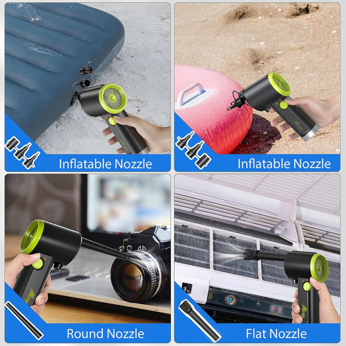 Compressed Air Duster, Electric Air Duster, Handheld Cordless Air Duster, Stepless Speed Motor, 6000mAh Rechargeable Air Blower, Type-C Fast Charge, for Computer, Keyboard, Pet House…