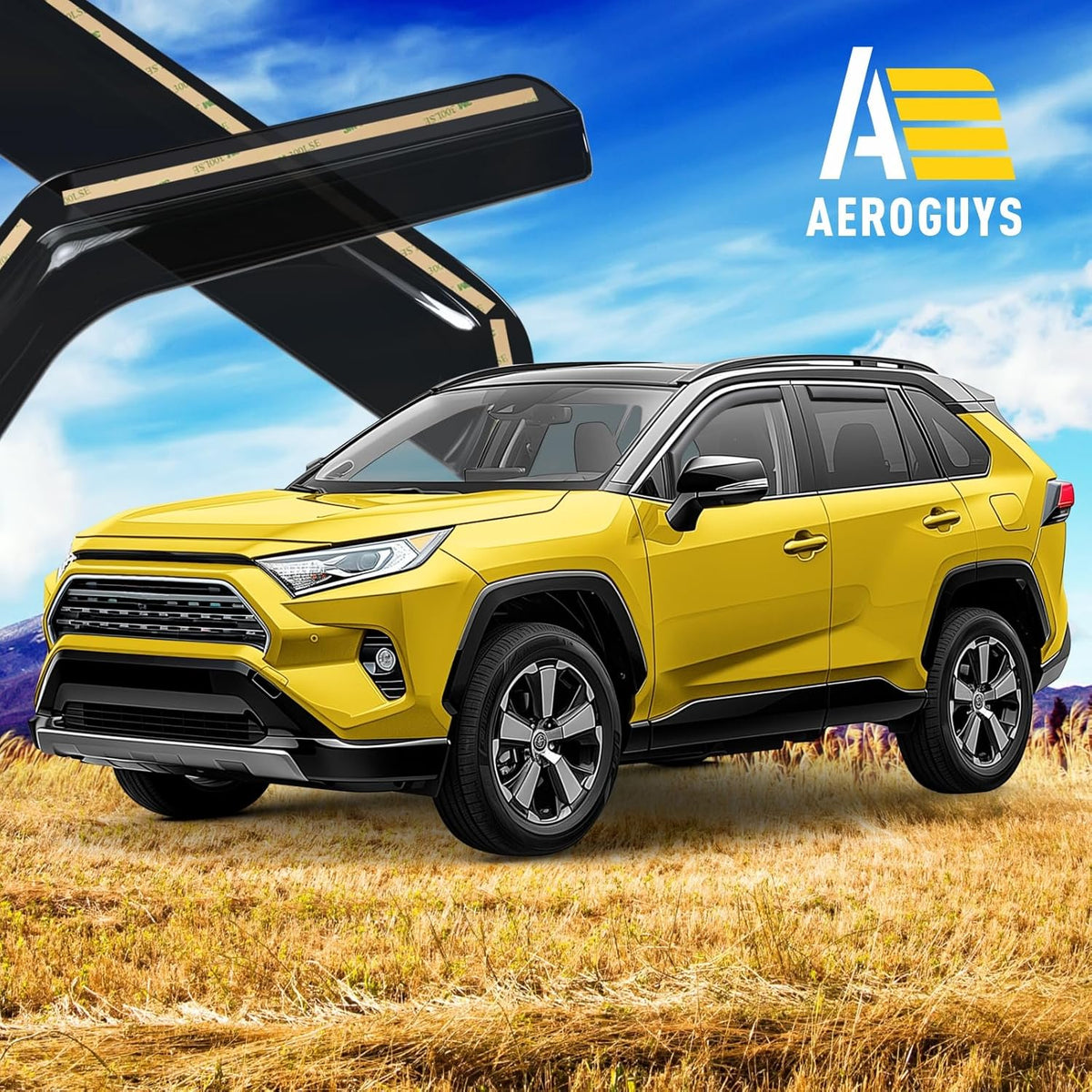 Extra Durable Window Deflectors in-Channel Window Visors Rain Guards Fit for Toyota RAV4 2019-2025, Sun Visors, Wind Vent for Shades, Exterior Car Accessories - 4pcs. AG0668
