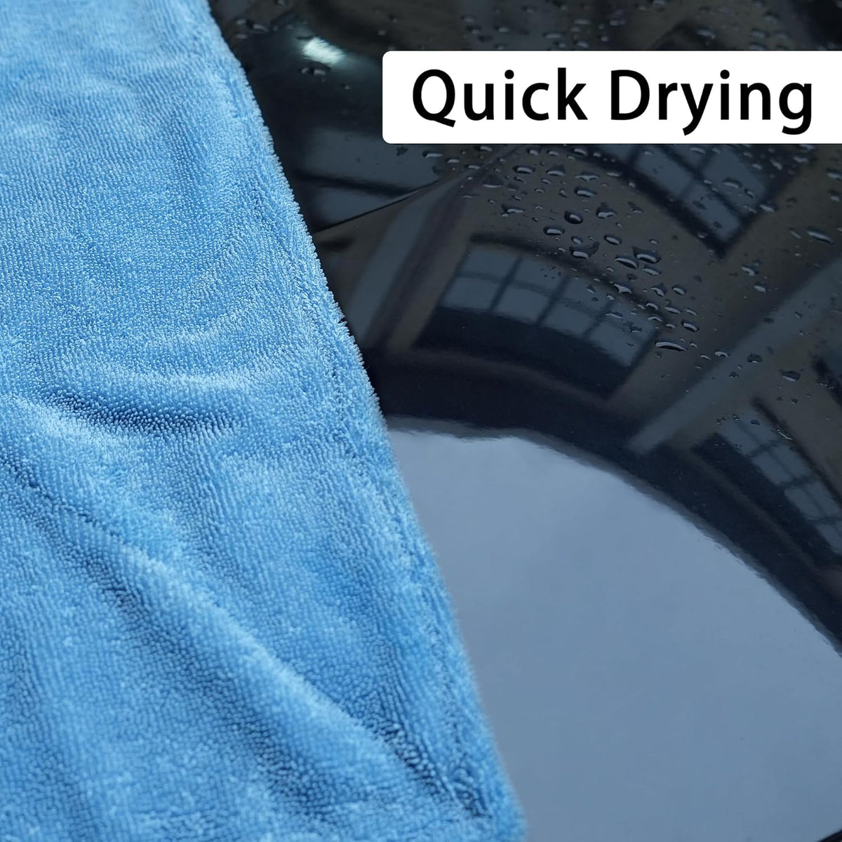 LIVOS Car Drying Towel, Premium Microfiber Towels for Cars, 1000GSM, Edgeless Twisted Loop Design, No Streaks, Scratches, or Water Spot, Absorbent Wash Towel, 18" x 24" (Blue&Grey)