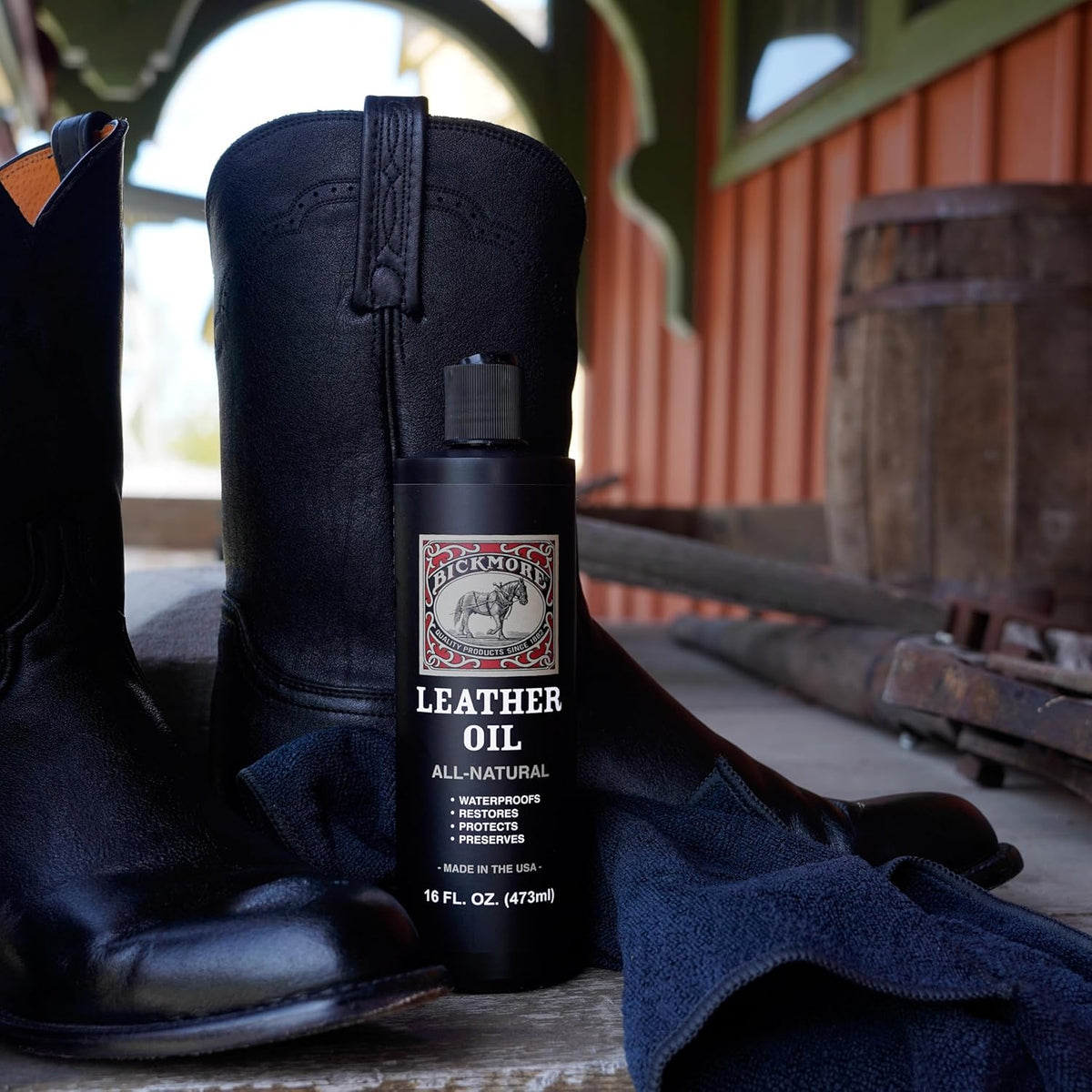 Leather Oil Leather Conditioner 16oz | Waterproofs, Protects, and Restores Boots, Jackets, Auto, Furniture, and All Leather Goods | Made in The USA