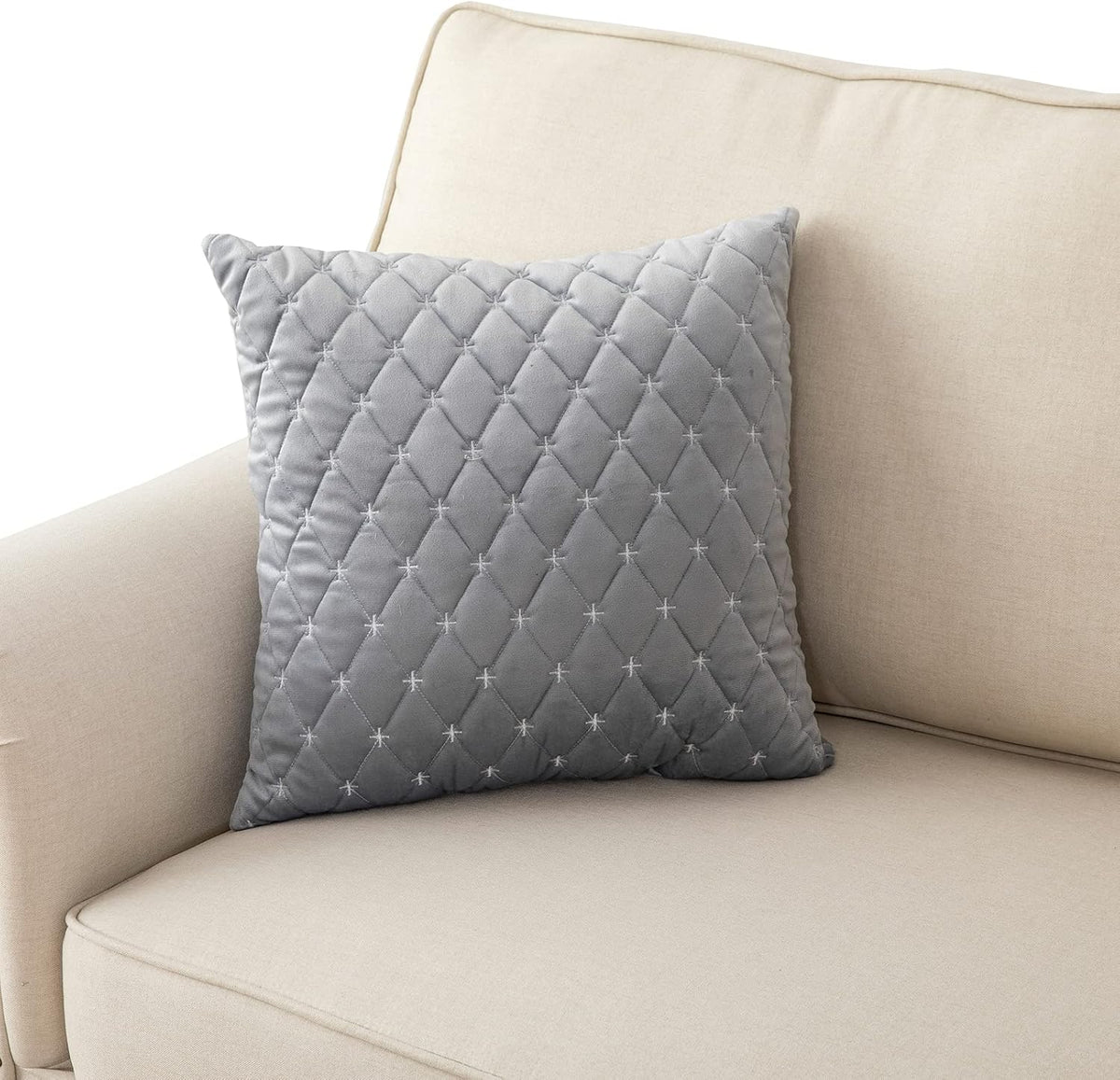 Eismodra Throw Pillows,Couch Cover,Sofa Cover,Sectional Couch Covers for 3 Cushion Couch,Sofa Slipcovers for Dogs Cats Pet Loveseat Recliner Leather L Shaped,Light Gray 18 x 18 Inches (Only 1 Piece)