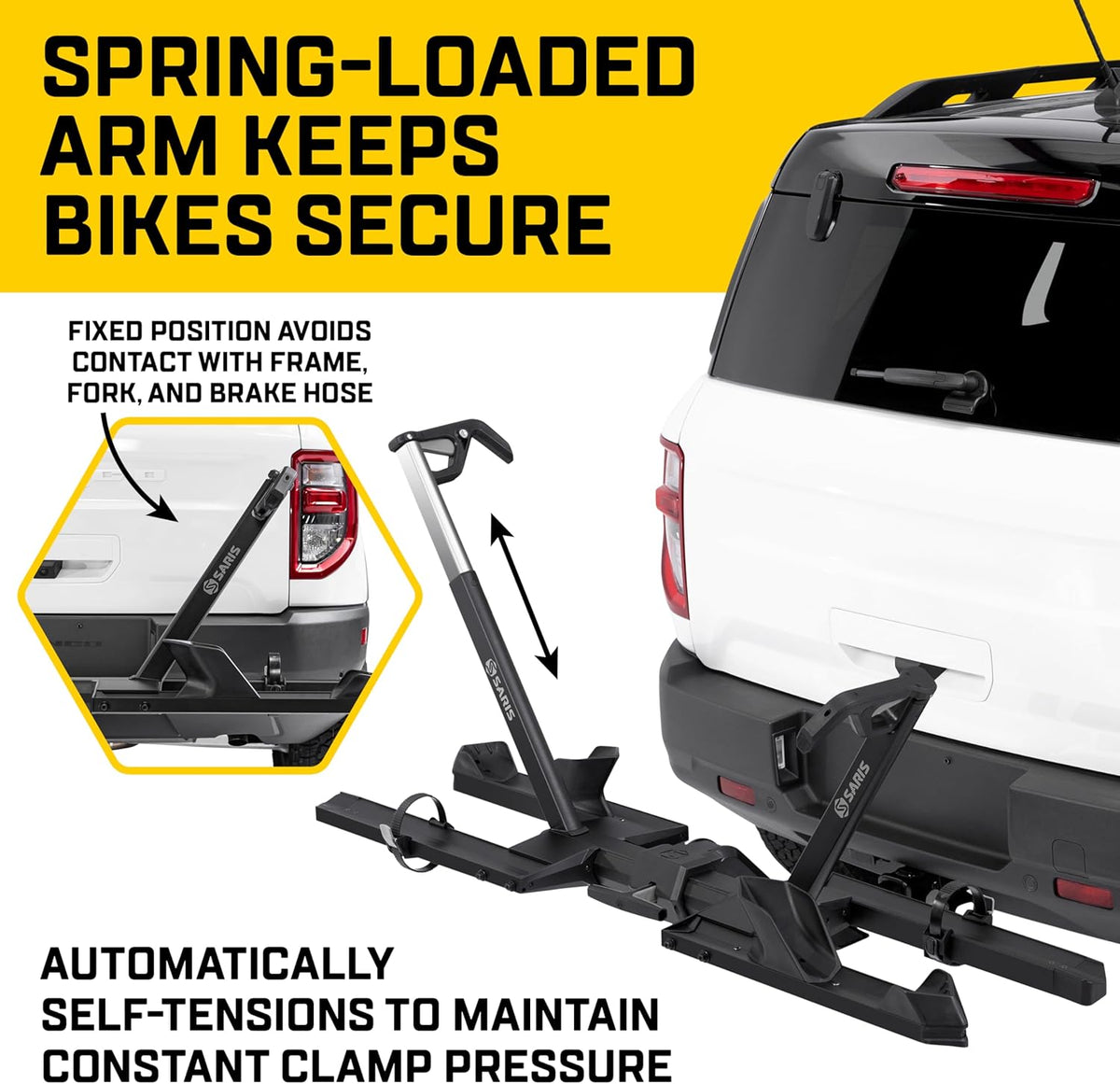 Saris SuperClamp G4 2-Bike Hitch Rack – Lightweight Platform Bike Carrier, Zero Frame Contact, Tool-Free, Tilt & Fold, Supports eBikes, Fits 1.25" & 2" Hitch – Carries 2 Bicycles Up to 60 lb. Each