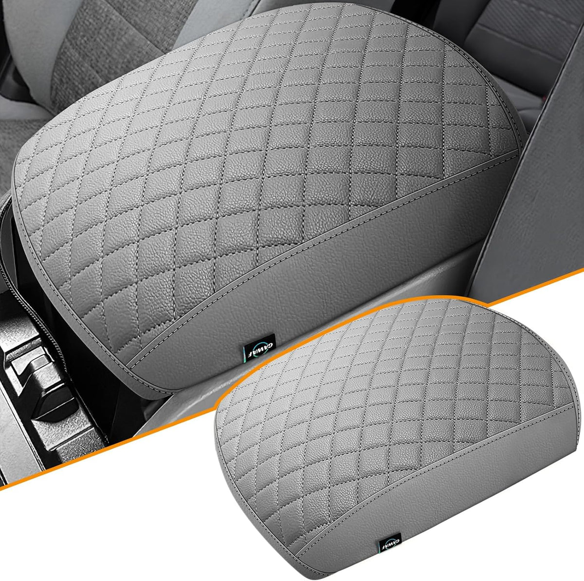 Center Console Cover Fit for 2009-2015 Pilot, Comfortable Armrest Cover Protector Customized Car Accessories, Well-Make PVC Leather Armrest lid Cover for 2009-2015 Pilot （Gray）