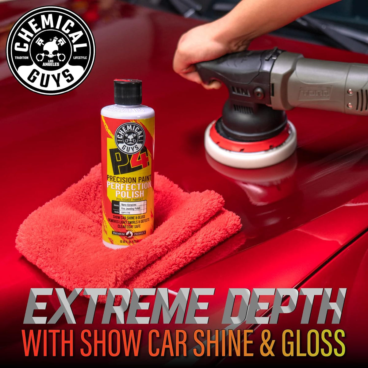 Chemical Guys GAP11716 P4 Precision Paint Perfection Polish (Paint Correction - Fixes Scratches, Swirls & Towel Marks), 16 oz.