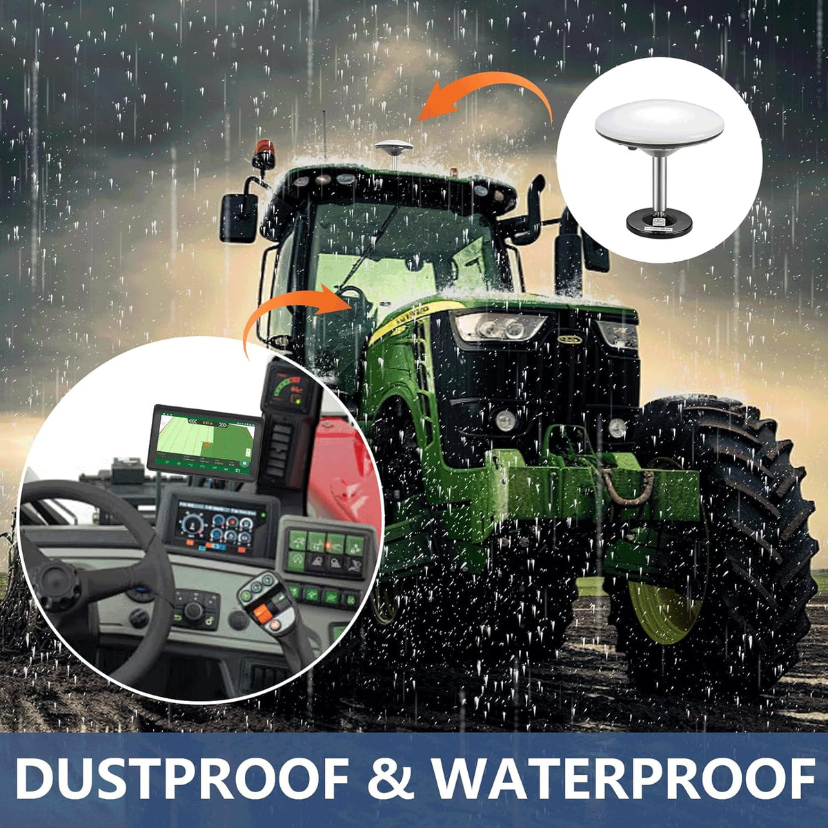 Tractor GPS Navigation System | 7-inch High-Accuracy GNSS Agricultural Navigator for Precision Farming, Spraying & Plowing
