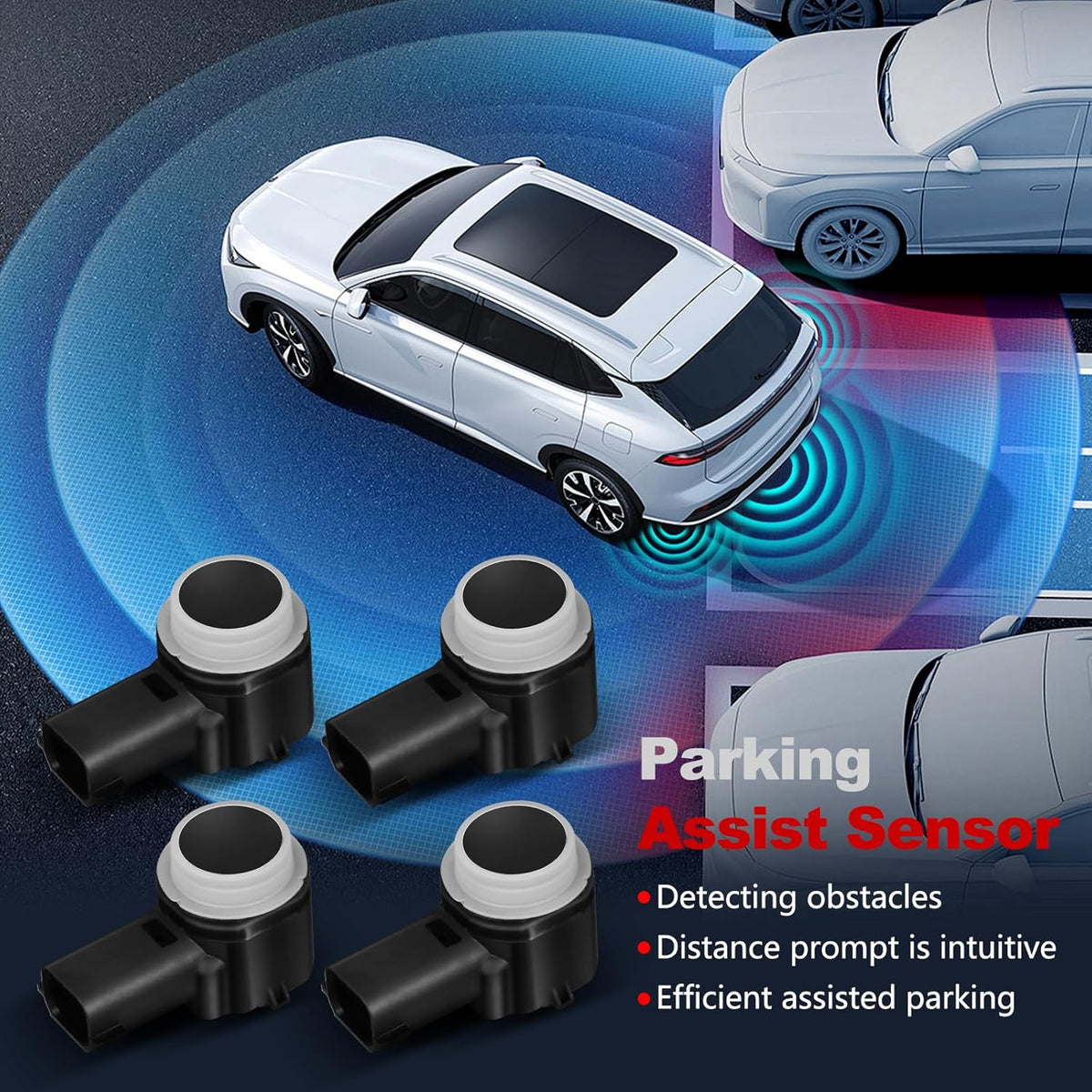 Parking Assist Sensor Compatible with Edge Escape Expedition Explorer Flex Focus Fusion Mustang Taurus MKS MKT MKX MKZ Navigator Mariner Milan 2011-2018,8A53-15K859-ABW 4PCS Parking Sensors