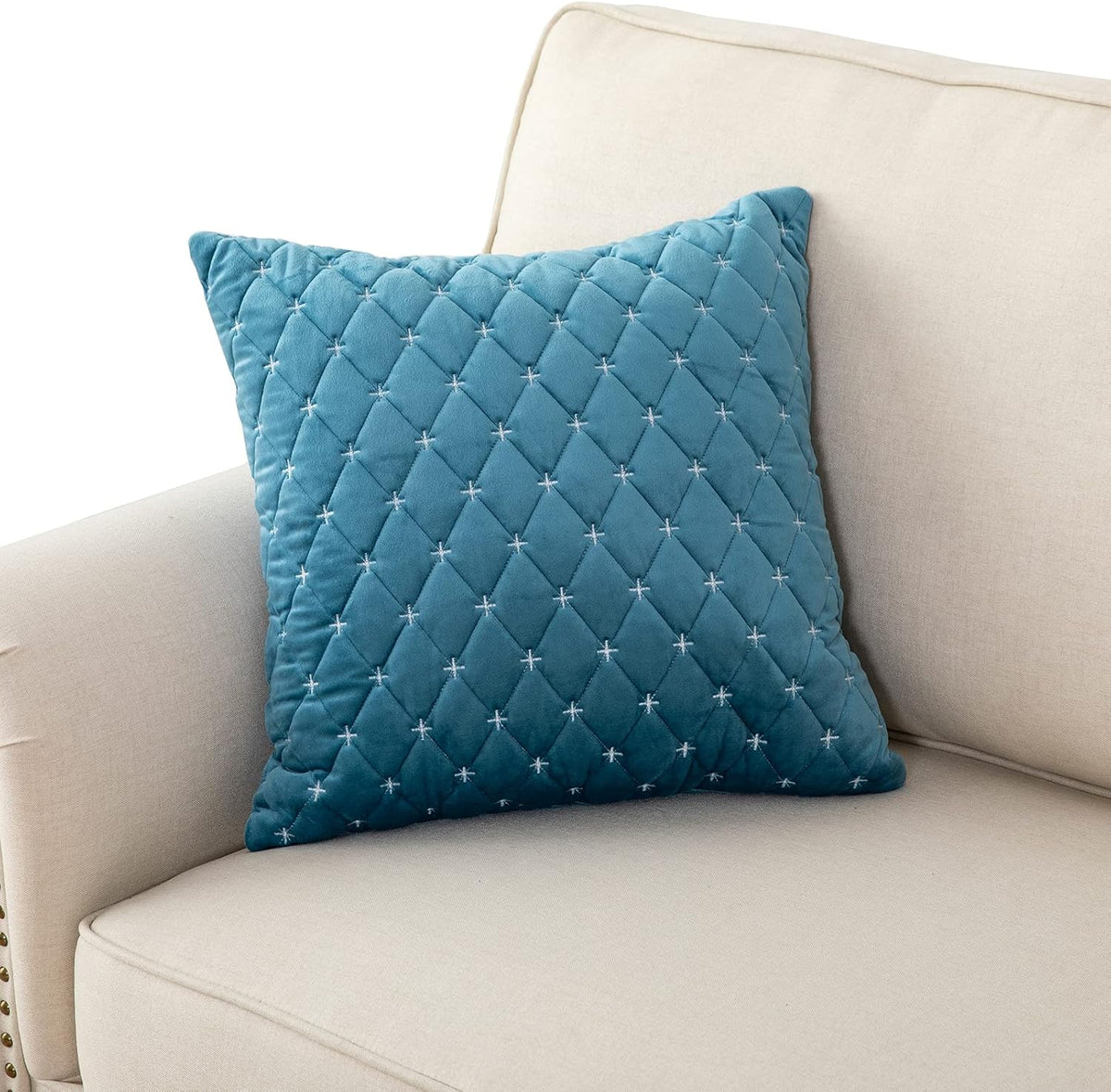 Eismodra Throw Pillows,Couch Cover,Sofa Cover,Sectional Couch Covers for 3 Cushion Couch,Sofa Slipcovers for Dogs Cats Pet Loveseat Recliner Leather L Shaped,Blue 18 x 18 Inches (Only 1 Piece)