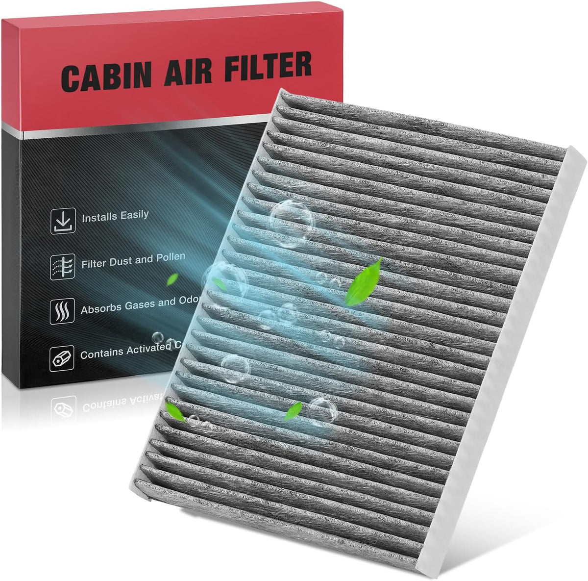 BDFHYK CF11670 Cabin Air Filter with Activated Carbon Compatible with Ford 2018-2022 EcoSport, 2011-2019 Fiesta, 1.0L l3, 1.6L l4, Replace# CF2293, CAF1899P, CAF2128, PC6175, C26175