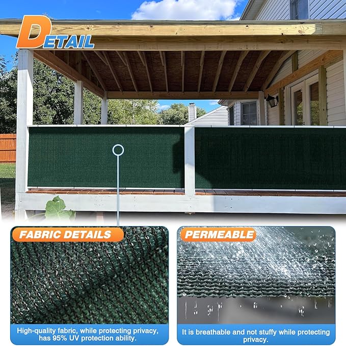 TANG Sun Shade Fabric Roll 8'x20' Shade Cloth for Garden Dark Green HDPE Mesh Shading Pergola Cover Replacement Canopy, 95% Blockage Sunshades for Outdoor Patio Backyard Plant
