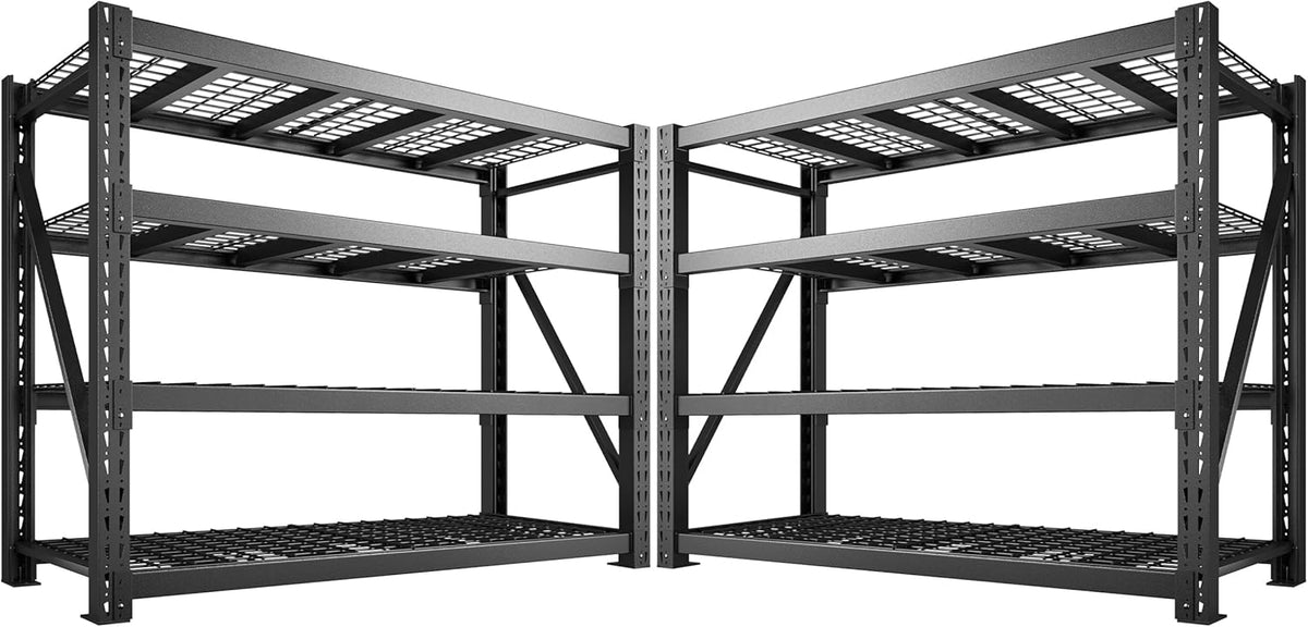 Bepatio 11000LBS Garage Shelving Heavy Duty Storage Shelves Adjustable 4-Tier Metal Shelving Uints Heavy Duty Industrial Shelves for Garage, Warehouse Basement Storage Room 24" D × 60" W × 72" H