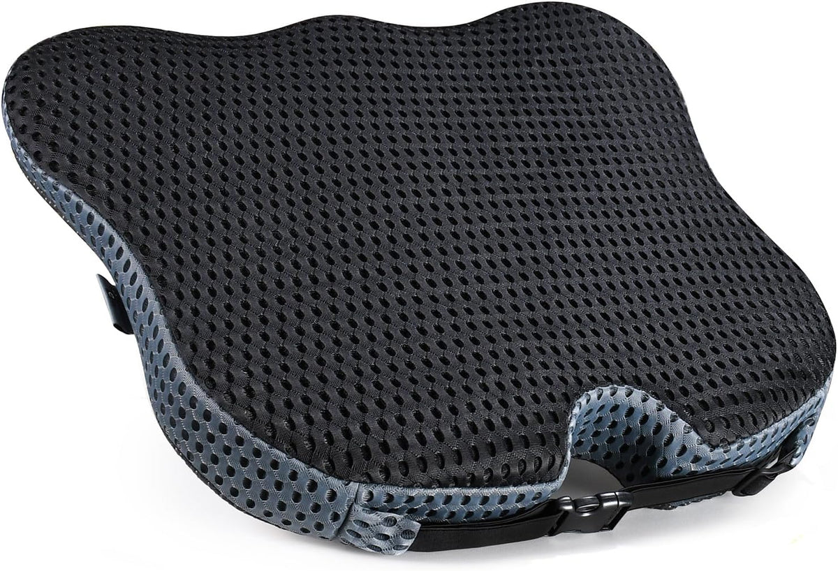 Soft Dense Memory Foam Car Seat Cushion for Driving - Seat Cushion for Car Seat Driver with Wedge Design & Raised Back to Broaden Vision, Provides Comfort for Lower Back & HIPS (Passenger Use Too)