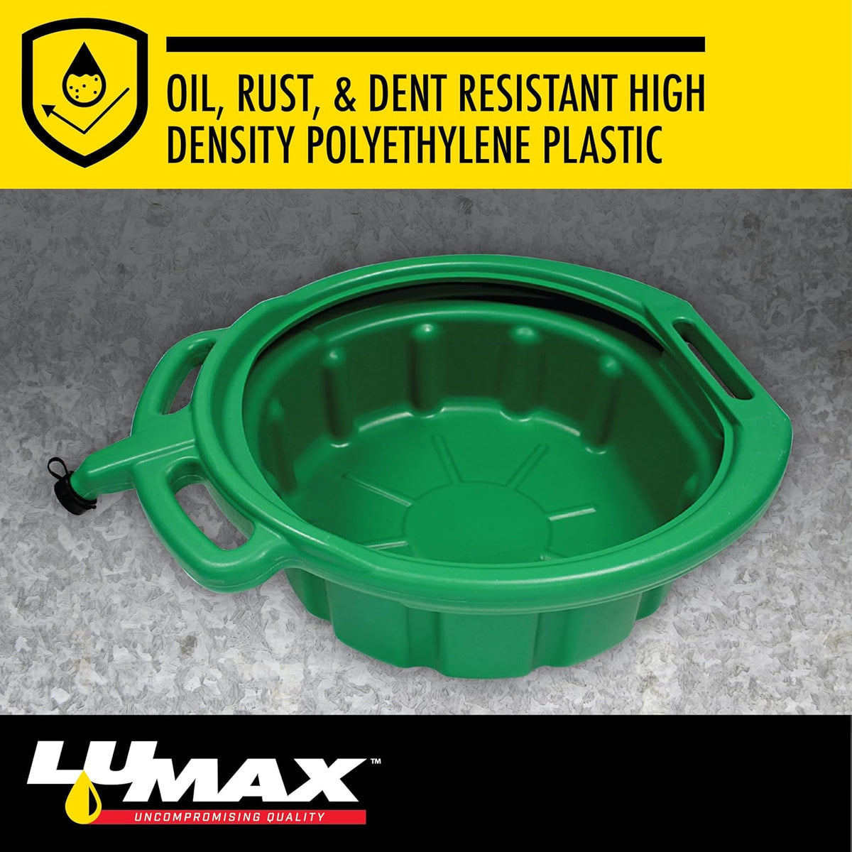 LUMAX Green 3.75 Gallon Plastic Oil Drain Pan, LX-1631