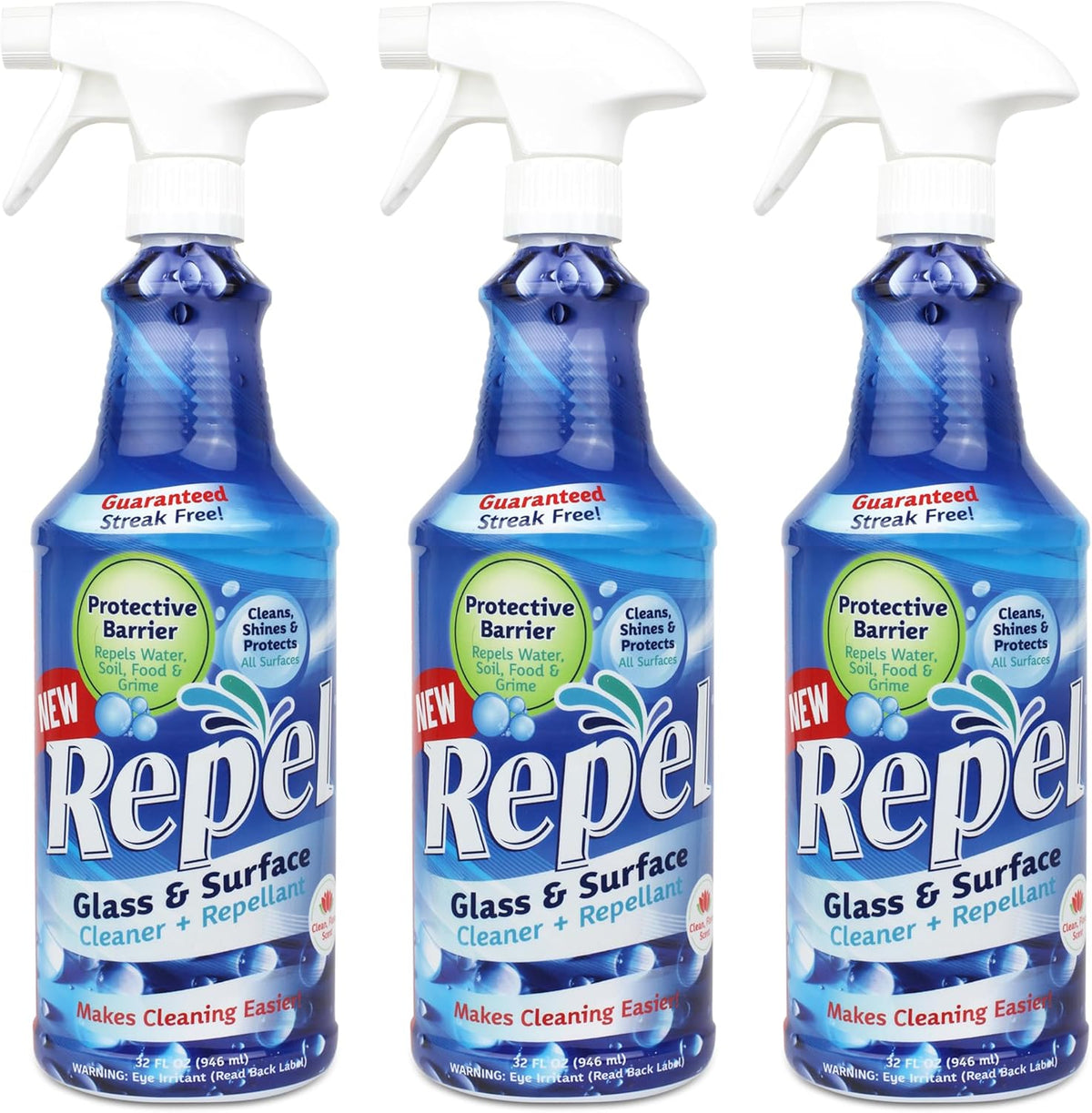 Clean-X REPEL Glass & Surface Cleaner 32 fl. oz. - Cleans & Repels water spots and dirt on glass, mirror, tile and multi surface by UNELKO (3)