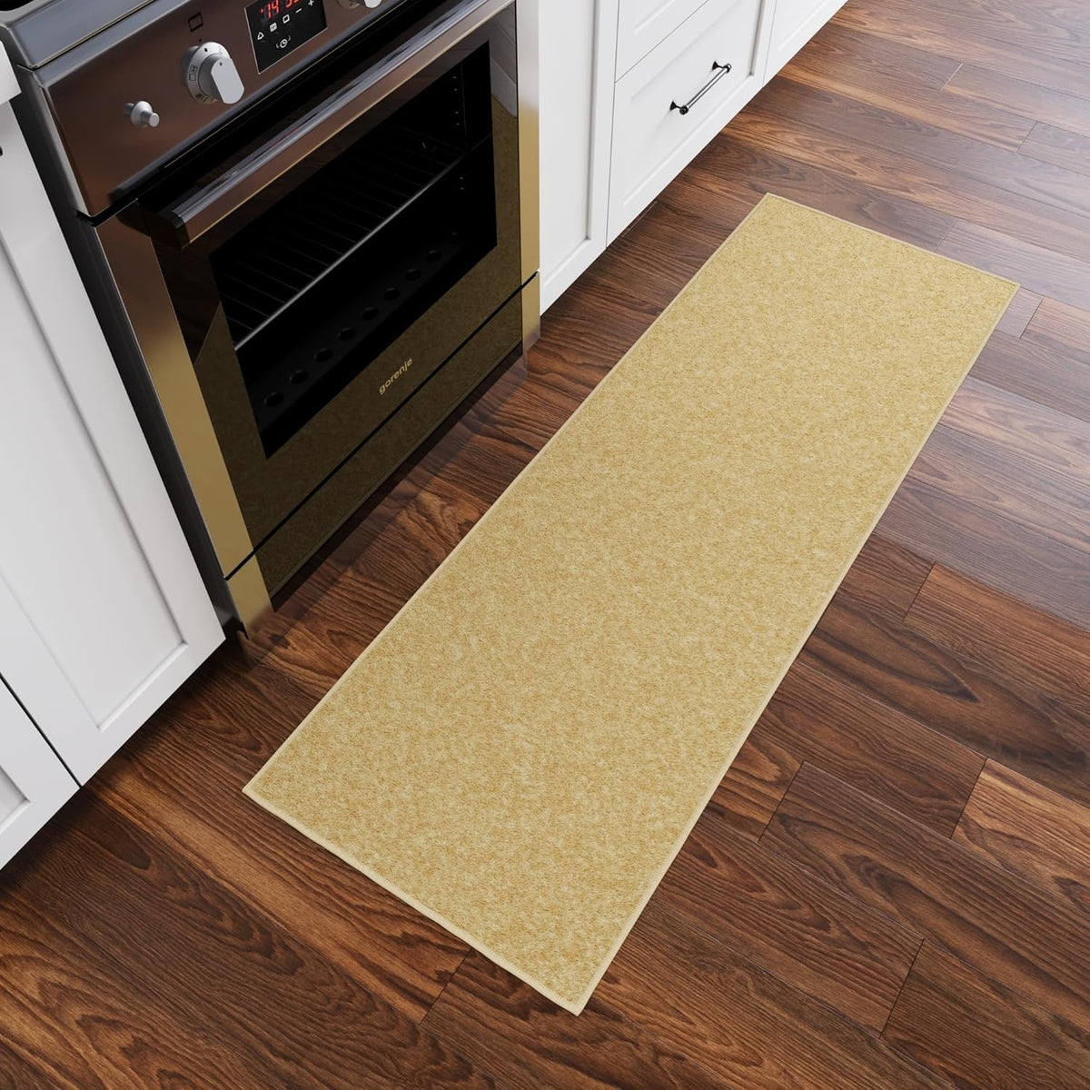 Ottomanson Hallway Runner Rug 2'2" x 6' Non Slip Solid Area Rugs Easy to Clean Laundry Rug Runner Durable & Pet Friendly Floor Carpet Runners for Hallways Entryway Living Room Kitchen, Beige