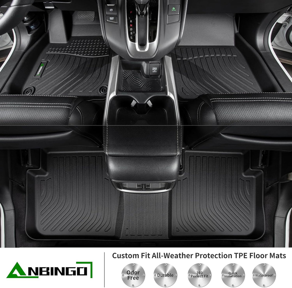 ANBINGO®-Floor Mats for Nissan Sentra 2014-2019 All Weather for Nissan Sentra Floor mats Protection TPE Custom Sentra Floor Mats & Cargo Liner Accessories Black