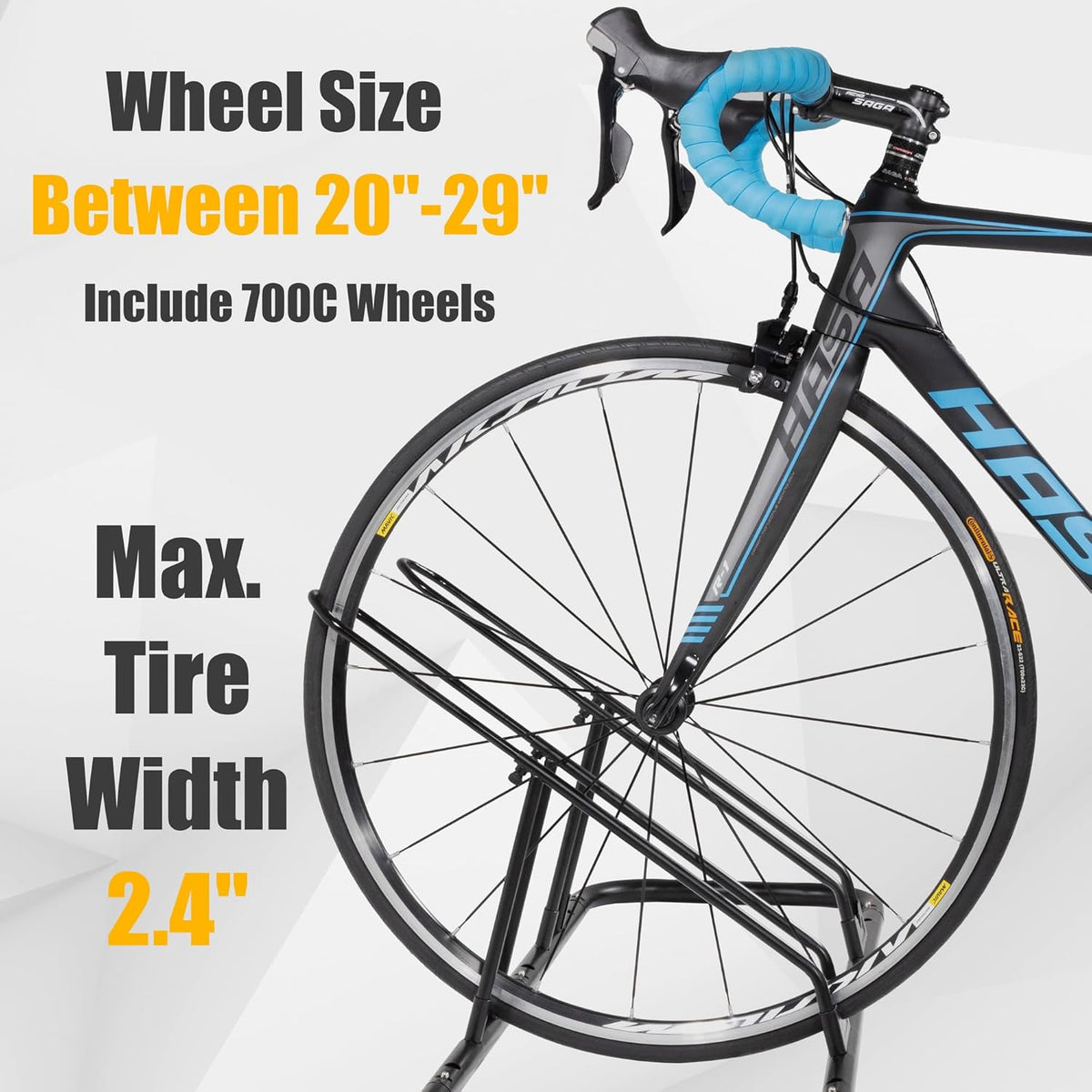 CyclingDeal Bike Rack Floor Parking Bike Stand for up to 6 Bicycles | Indoor, Home & Garage Storage Rack | Stable & Secure Bicycle Stand w/Tire Grooves Up to 29", Holding Plates & Custom Spacing