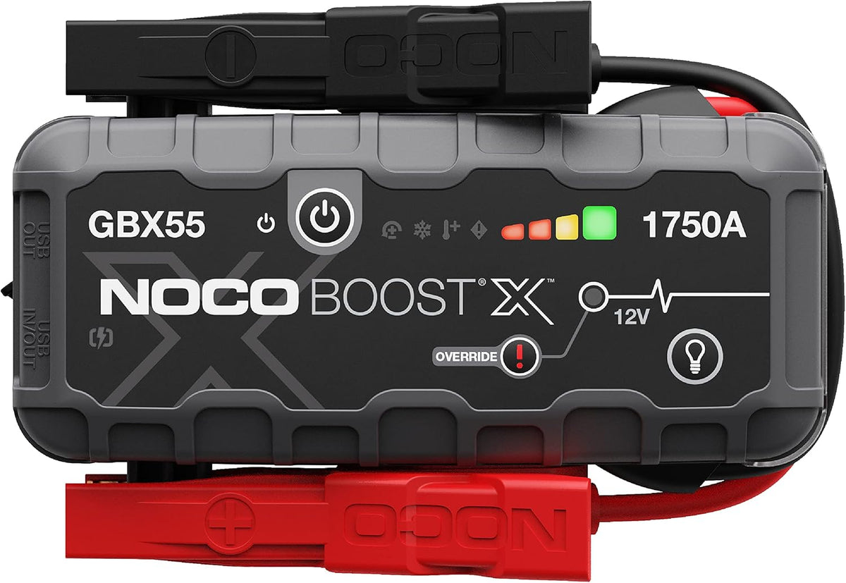 NOCO Boost X GBX55: 1750A UltraSafe Jump Starter – 12V Lithium Battery Booster Pack, Portable Jump Box, Power Bank & Jumper Cables - for 7.5L Gas and 5.0L Diesel Engines