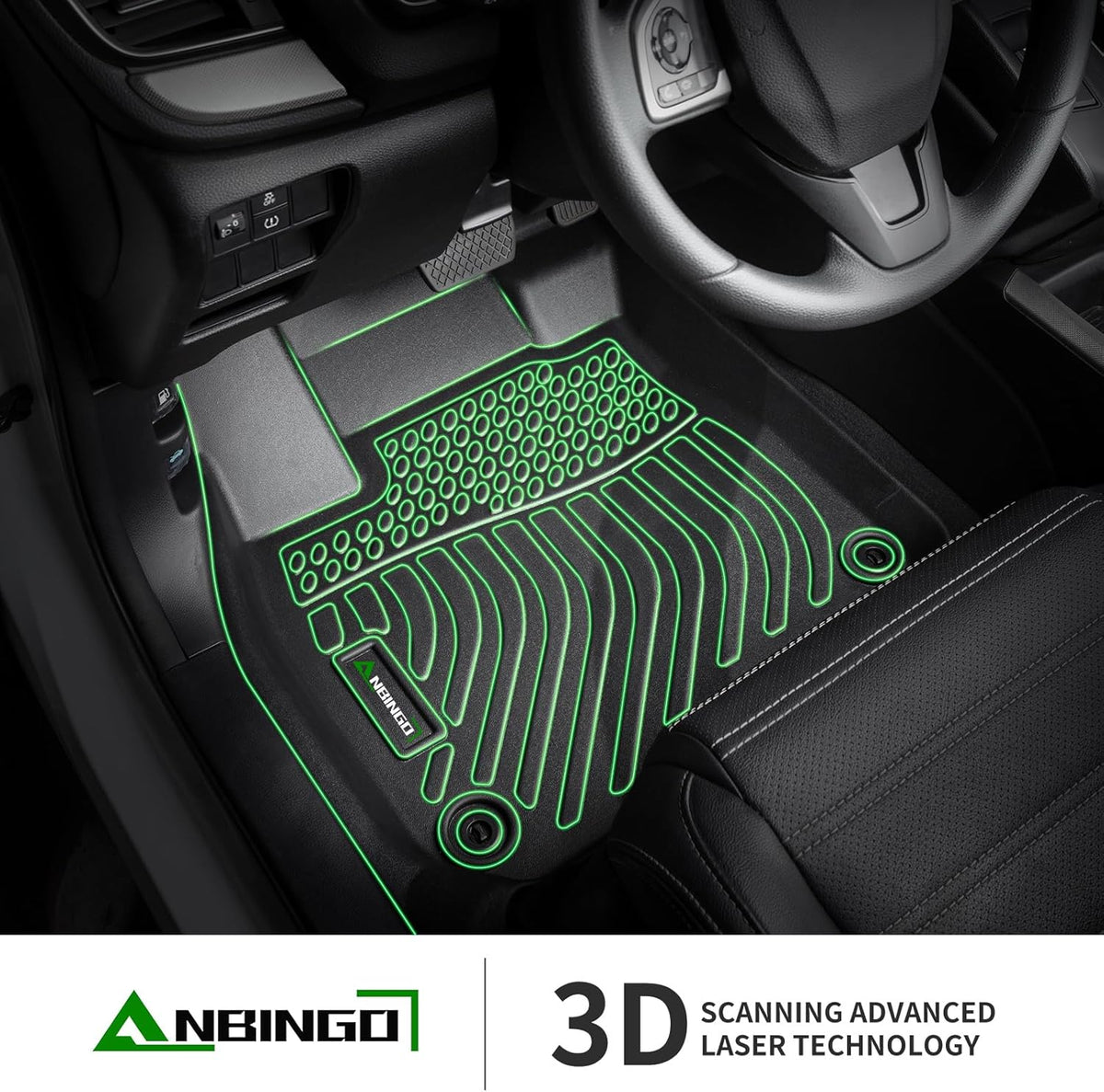 ANBINGO® Floor Mats Custom for Ford Fusion 2013-2016，Fusion All Weather Car Mat, Fusion Floor Liner, TPE Rubber Liners for Ford Fusion Accessories