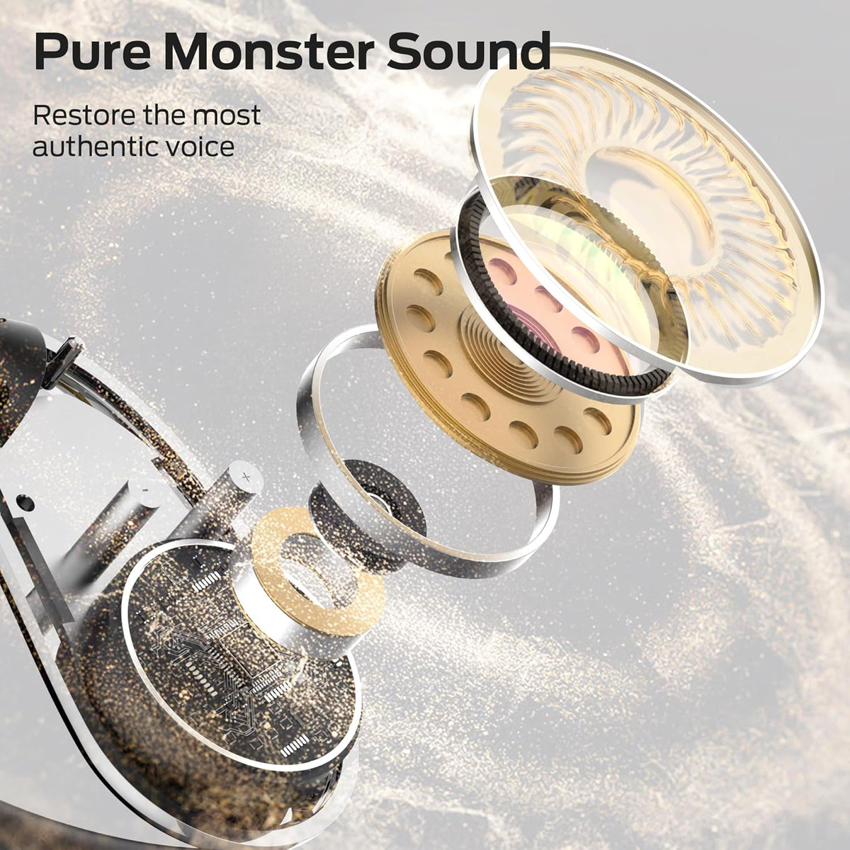 Monster Open Ear AC360, Wireless Bluetooth Rotary Earphone, with Lanyard, Upgraded Bluetooth 6.0, Touch Control, 24h Long Battery Life, IPX5 Waterproof,Long-Lasting Wear Without Fatigue