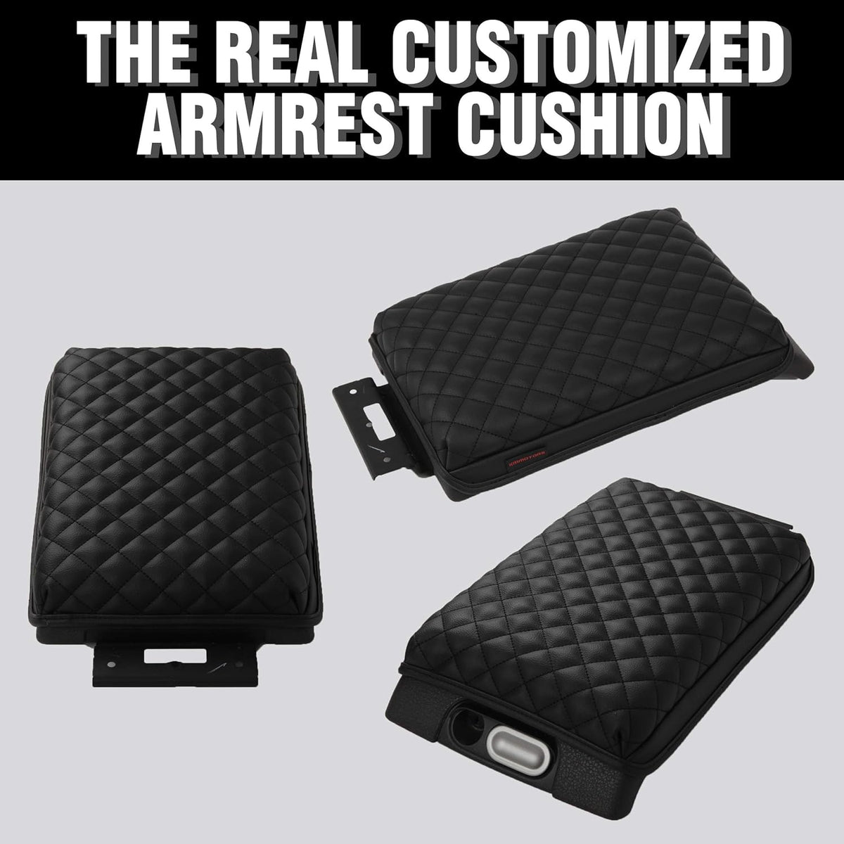 KMMOTORS F150 Center Console Cover, Armrest Cushion, Interior Accessories for F150 Car Gadget, Vegan Leather, Armrest Protector (2009~2014, Black)