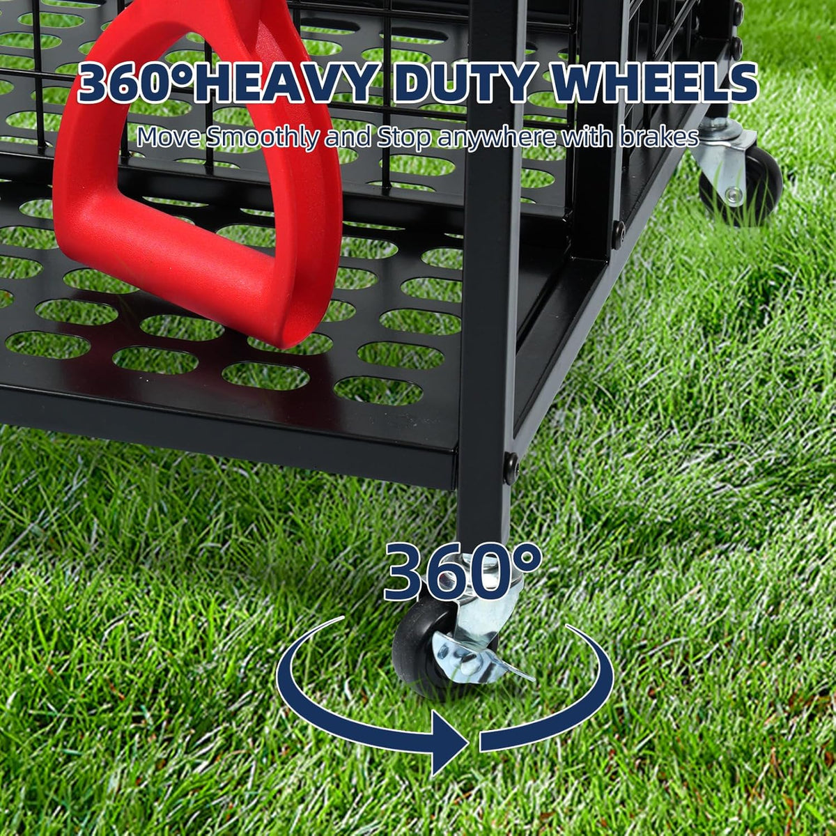 Heavy Duty Garden Tool Storage and Organizer, Yard Tool Organizer with Wheels, Thickened Metal Large Tool Organizers and Storage for Garage, Shed, Outdoor