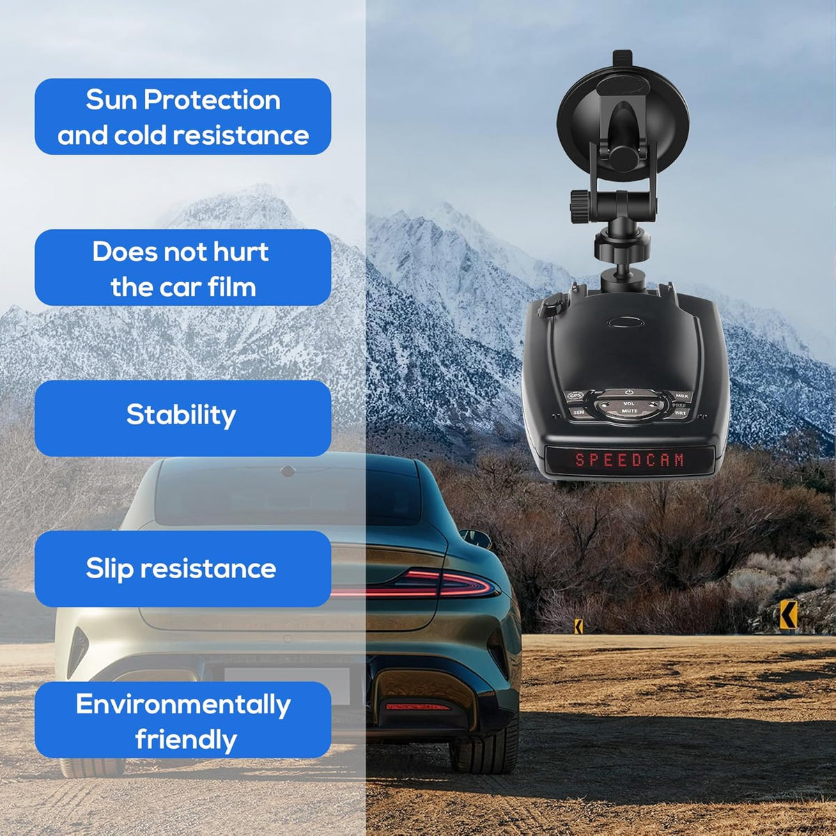 Super Radar Detector Mount,Super Car Windshield,Dashboard Suction Cup Bracket,Compatible with Rocky Mountain Phantom T,Escort,and Beltronics Radar Detector (For Escort Beltronics Rocky Mountain)