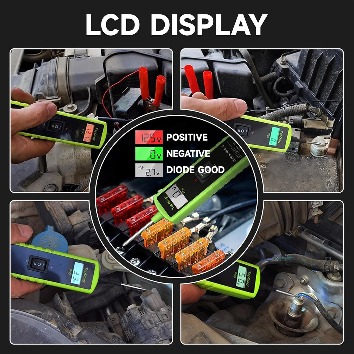 12 Volt Test Light Automotive, Power Circuit Probe Kit, 6V - 24V Car Fuse Tester, Voltage Tester 0.3v-70v, AC DC Outlet Tester, Automotive Short Circuit Finder, P60