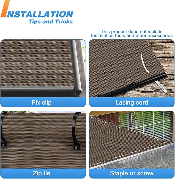TANG Sun Shade Fabric Roll 8'x102' Shade Cloth for Garden Brown HDPE Mesh Shading Pergola Cover Replacement Canopy, 95% Blockage Sunshades for Outdoor Patio Backyard Plant