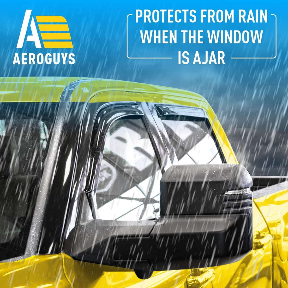 Extra Durable Window Deflectors in-Channel Window Visors Rain Guards Fit for Toyota Tundra 2022-2025 CrewMax, Sun Visors, Wind Vent for Shades, Exterior Car Accessories - 4 pcs. AG0915