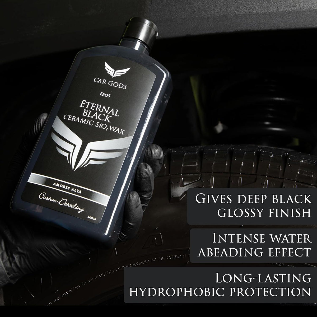 Car Gods Eros Eternal Black Ceramic SiO² Wax, 17 Fl Oz