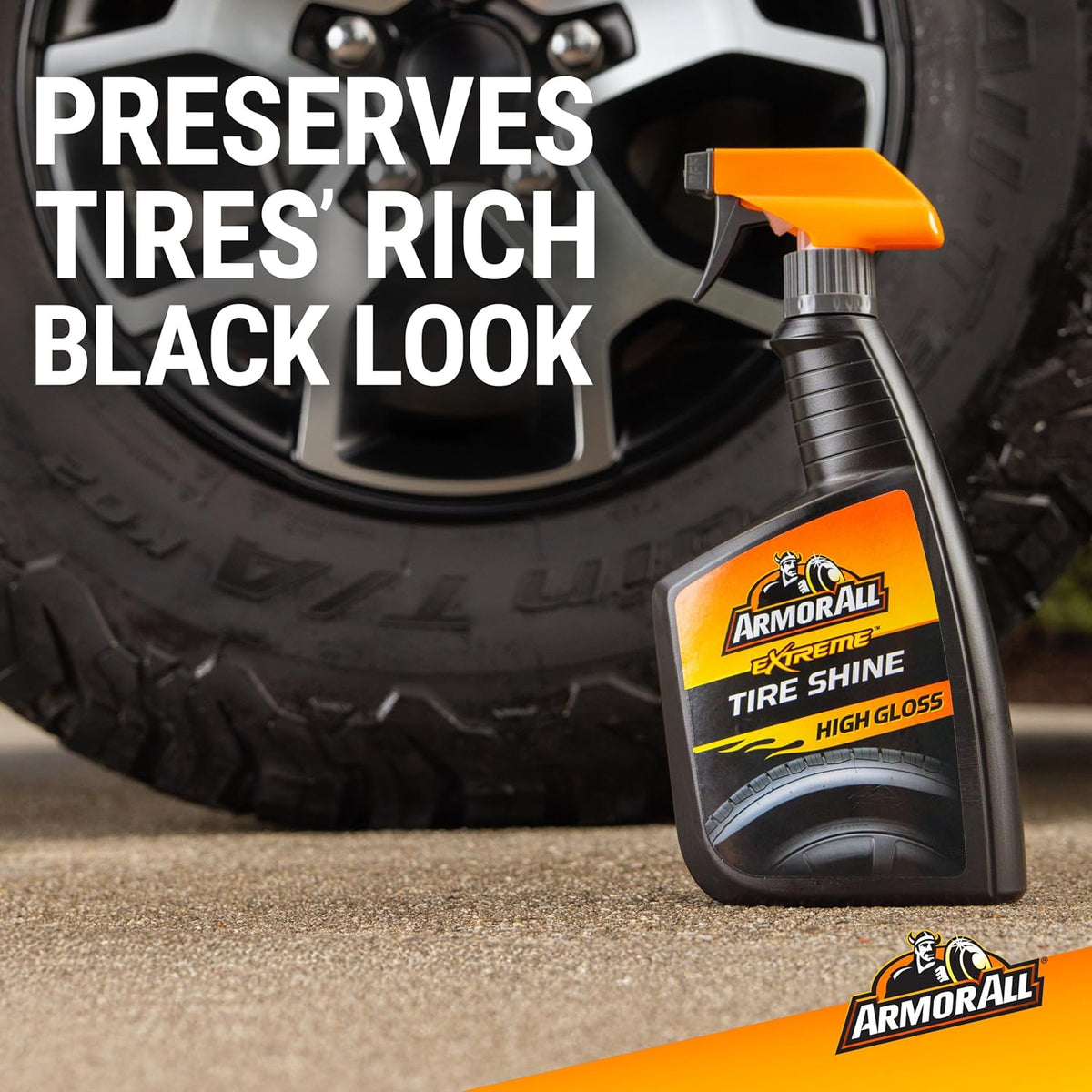 Armor All Car Tire Shine, One-Step Tire Shine Spray for Precise, Even Shine and Minimal Overspray - 2 Count