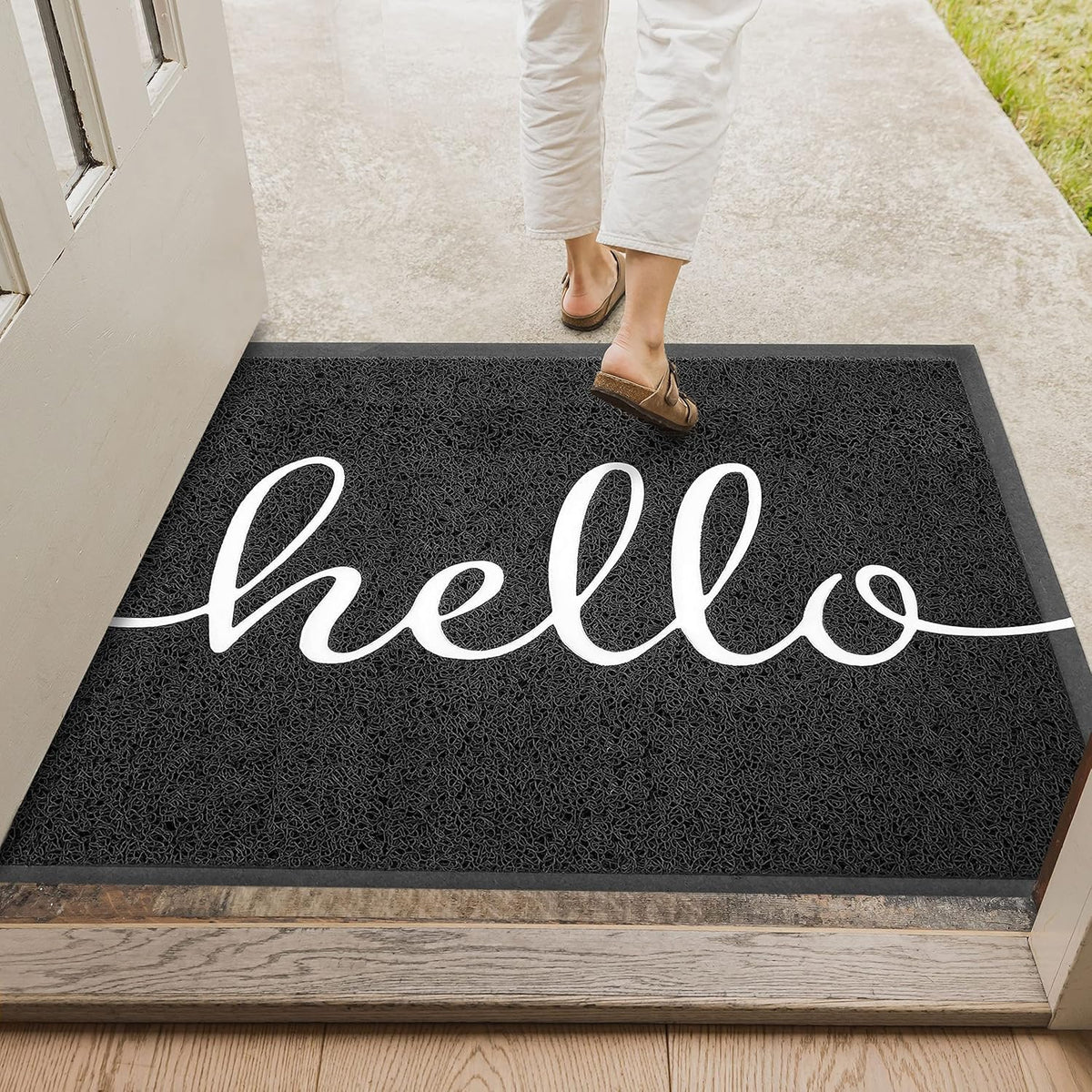 EARTHALL Funny Hello Mats Outside/Inside 48"x32", Front Door Mat Outdoor Entrance, Indoor Outdoor Mats for Home Entrance, Funny Doormat Outside/Inside Entrance, Front Porch Decor for Farmhouse