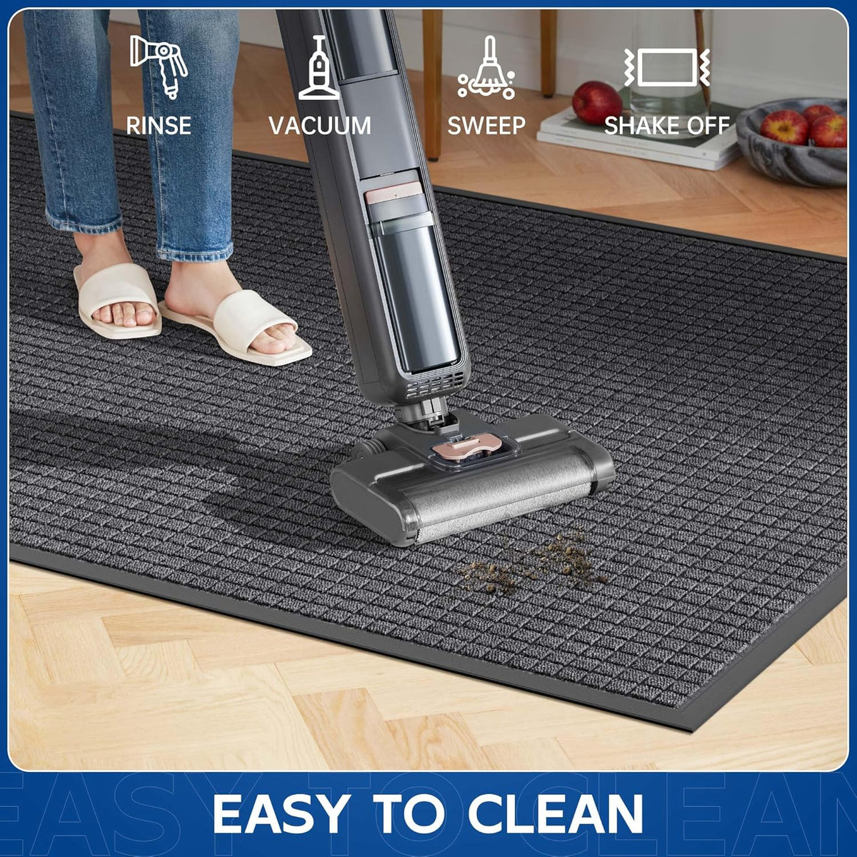 Durable Front Door Mat, 72" x 48" Heavy Duty Indoor Outdoor Doormat for Entryway, Non-Slip Rubber Backing, Stain and Fade Resistant Commercial Floor Mat for Home Office Entry