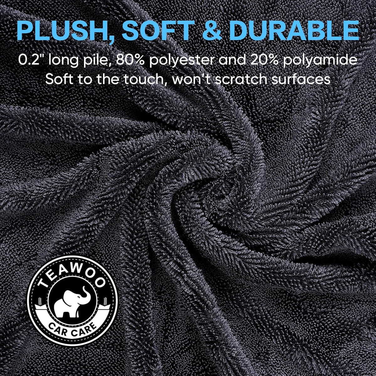 Shiny Wipes Shower Cleaning Cloth, Ultra Absorbent Car Drying Towel, 2 Pack 16 x 24 inch Microfiber Cleaning Cloth for Car, Bath & Househood