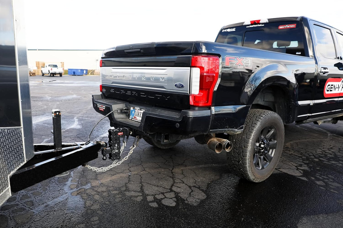 GEN-Y Hitch Solid Shank Adjustable Tow Hitch with Dual-Ball for 2.5" Receiver - 7.5" Drop - 16,000 LB Towing Capacity - 1,600 LB Tongue Weight - Black